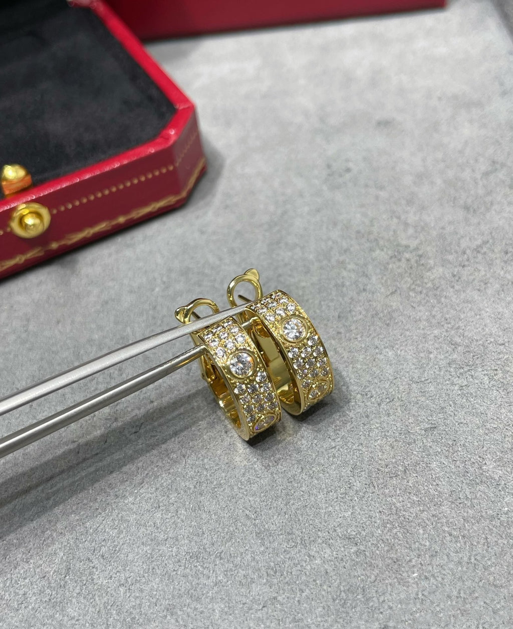 GlowLOVE 5.5MM DIAMOND PAVED EARRINGS