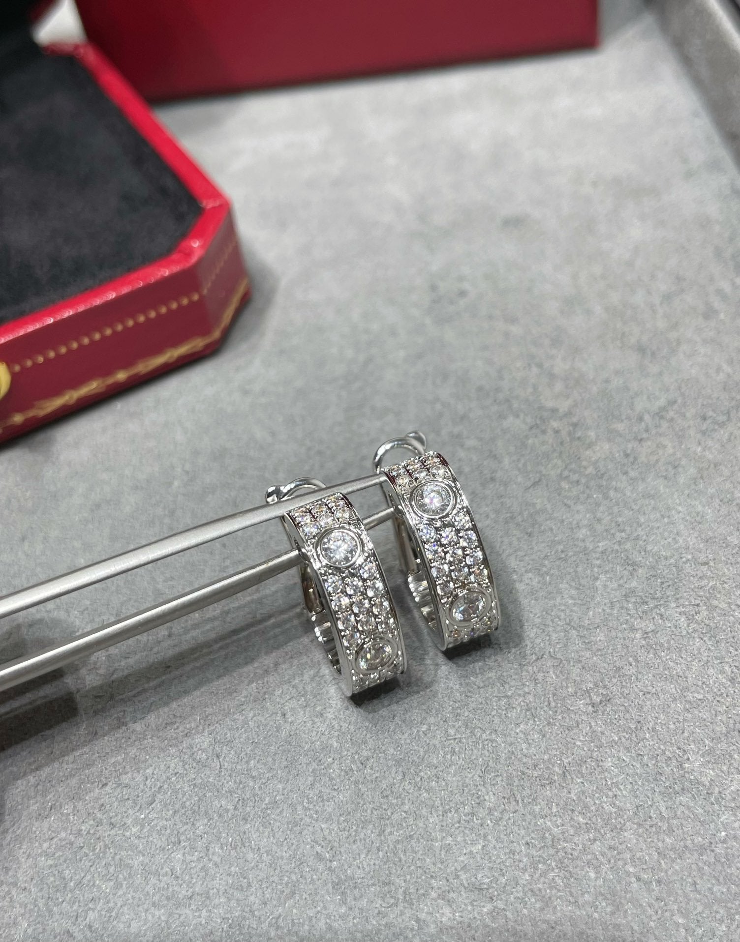 GlowLOVE 5.5MM DIAMOND PAVED EARRINGS