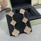 ¡®Glow¡¯CLOVER 3 MOTIFS DIAMOND PAVED ROSE GOLD EARRINGS