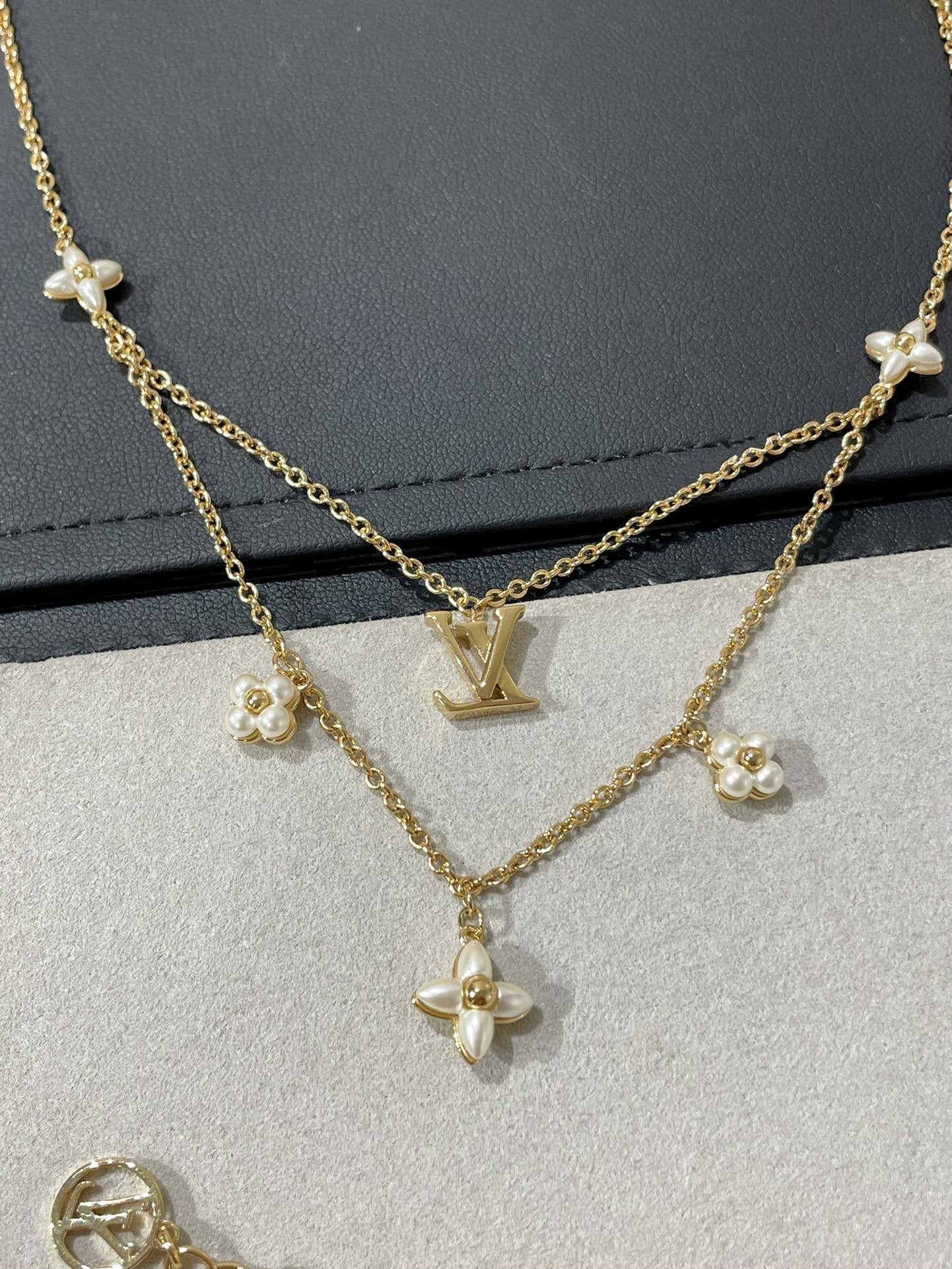 GlowFLOWERGRAM GOLD MOP DOUBLE ROW NECKLACE