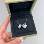 ¡®Glow¡¯PERLEE DOUBLE PENDANT SILVER DIAMOND NECKLACE