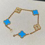 [Glow Jewelry] CLOVER 5 MOTIF BLUE AGATE BRACELET COLLECTION
