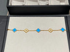 [Glow]New  CLOVER 5 MOTIF BLUE AGATE BRACELET COLLECTION