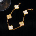 [Glow]New CLOVER WHITE PEARL MOP 5 MOTIF BRACELET COLLECTION