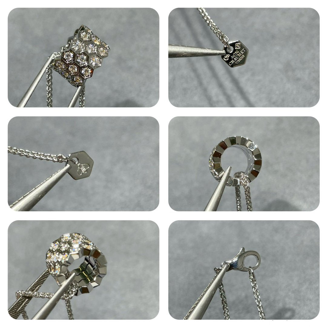 GlowBEE LOVE DIAMOND PAVED 3 ROW NECKLACE