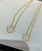 ¡®Glow¡¯CLOVER ROCK CRYSTAL ROSE GOLD NECKLACE
