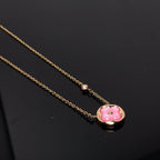 GlowCOLOR BLOSSOM PINK MOP SUN GOLD NECKLACE