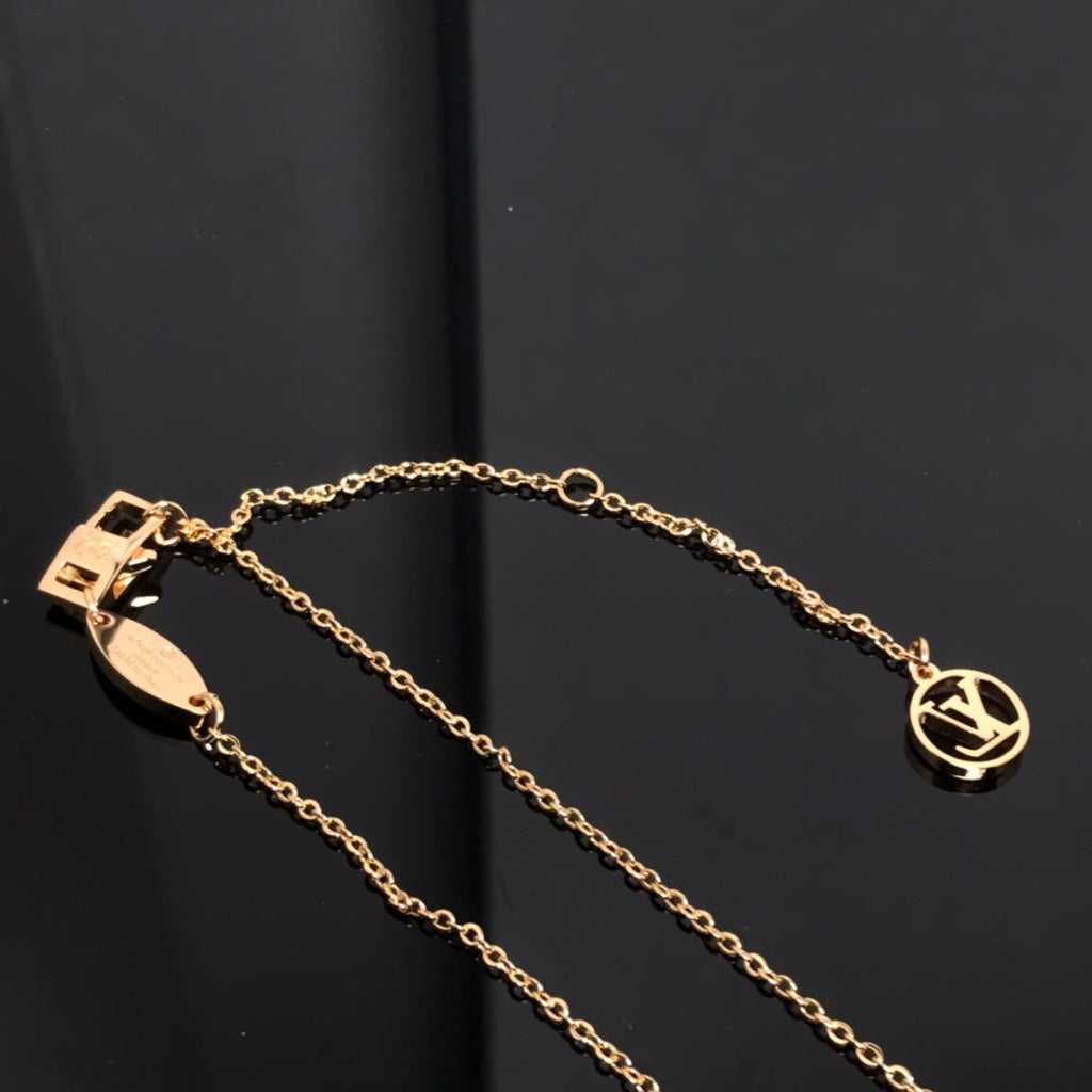 GlowCOLOR BLOSSOM PINK MOP SUN GOLD NECKLACE