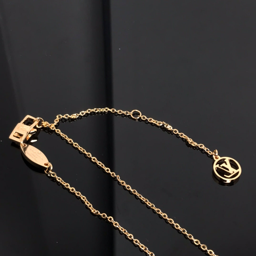 GlowCOLOR BLOSSOM PINK MOP SUN GOLD NECKLACE