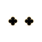 ¡®Glow¡¯CLOVER MEDIUM 1 MOTIFS  ONYX STUD EARRINGS