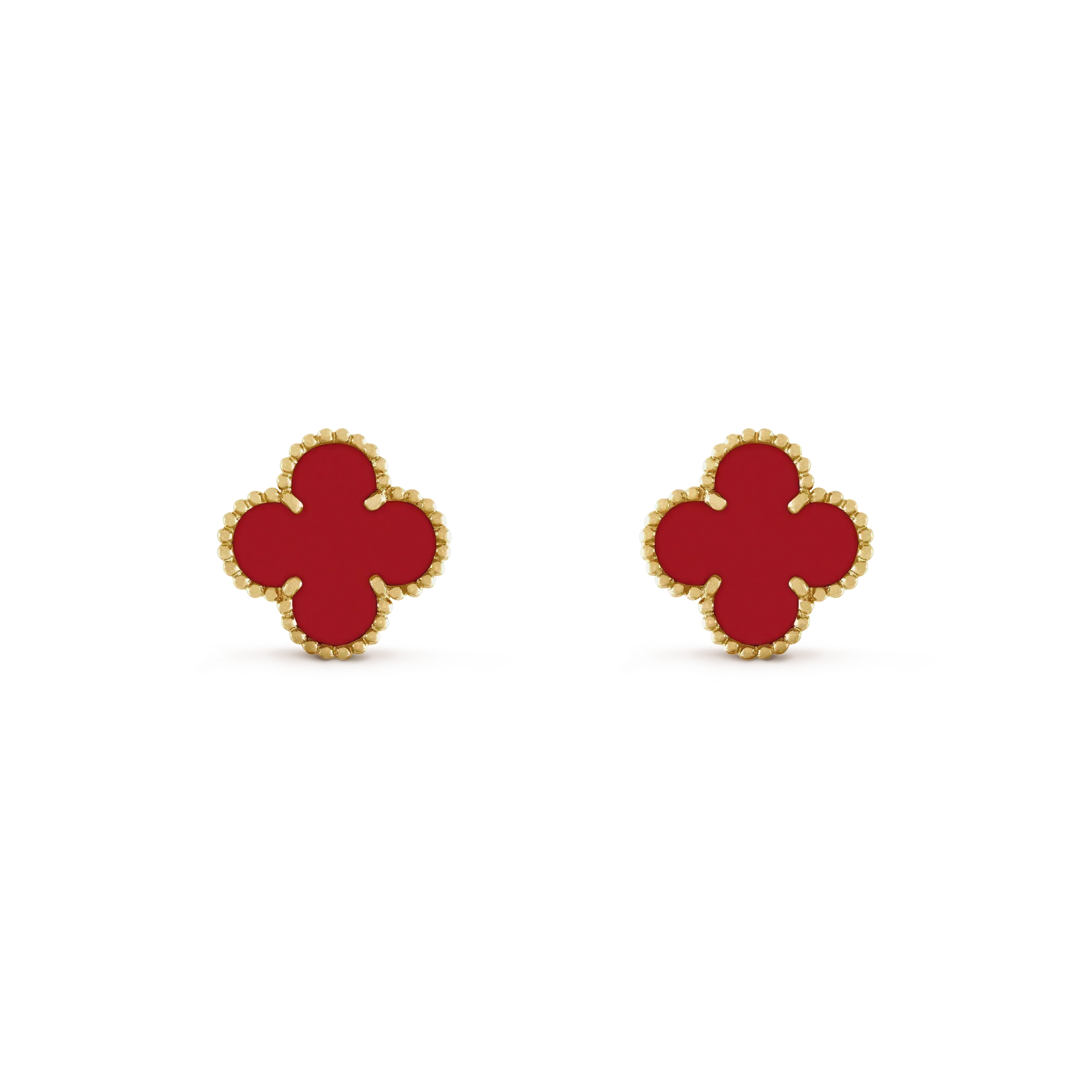 ¡®Glow¡¯CLOVER MINI 9.5MM CARNELIAN EARRINGS