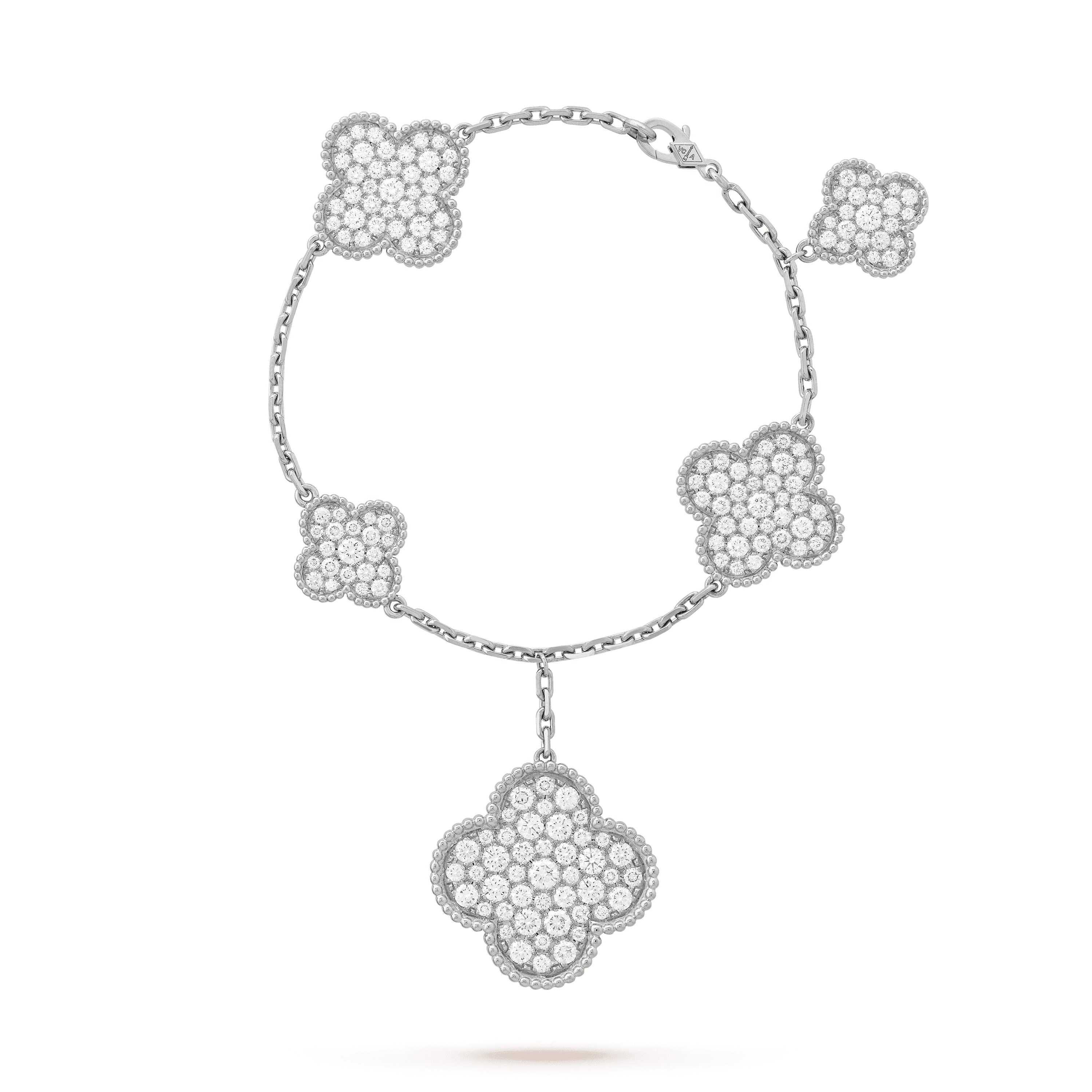 ¡®Glow¡¯CLOVER 6 MOTIFS SILVER DIAMOND BRACELET