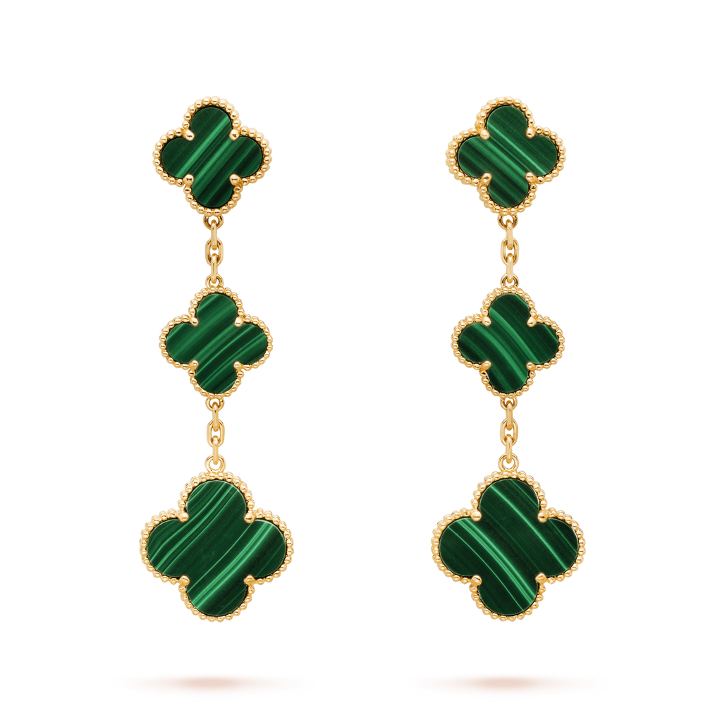 ¡®Glow¡¯CLOVER MALACHITE 3 MOTIFS GOLD