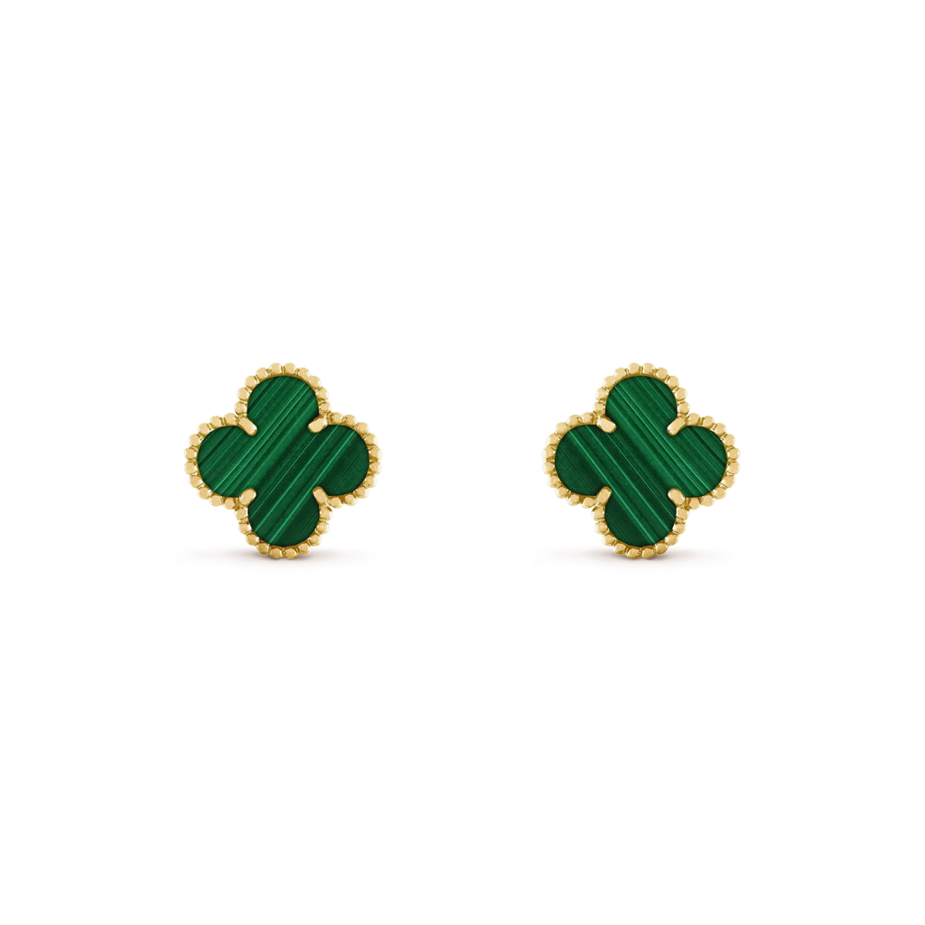¡®Glow¡¯CLOVER MEDIUM 1 MOTIFS MALACHITE  EARRINGS