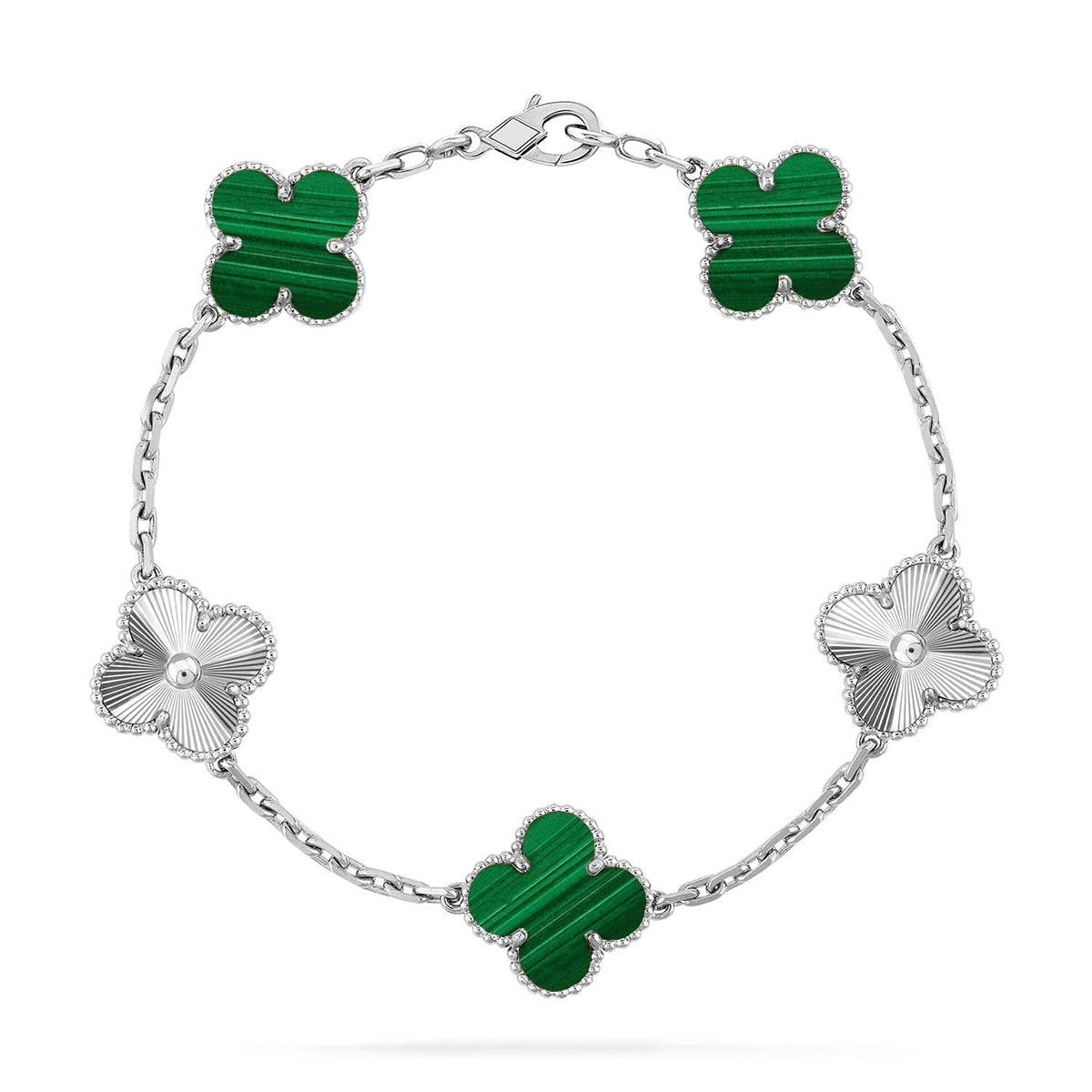 [Glow Jewelry] CLOVER 5 MOTIF MALACHITE BRACELET COLLECTION