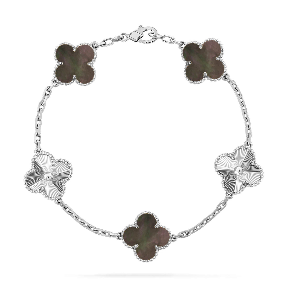[Glow Jewelry] CLOVER 5 MOTIF GRAY MOP BRACELET COLLECTION