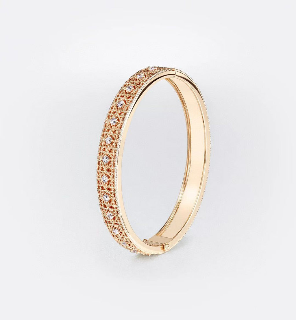 [Glow]2026 WOVEN-PATTERN BRACELET SET WITH FULL DIAMOND INLAY THREE-COLORS