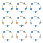 [Glow]New  CLOVER 5 MOTIF BLUE AGATE BRACELET COLLECTION