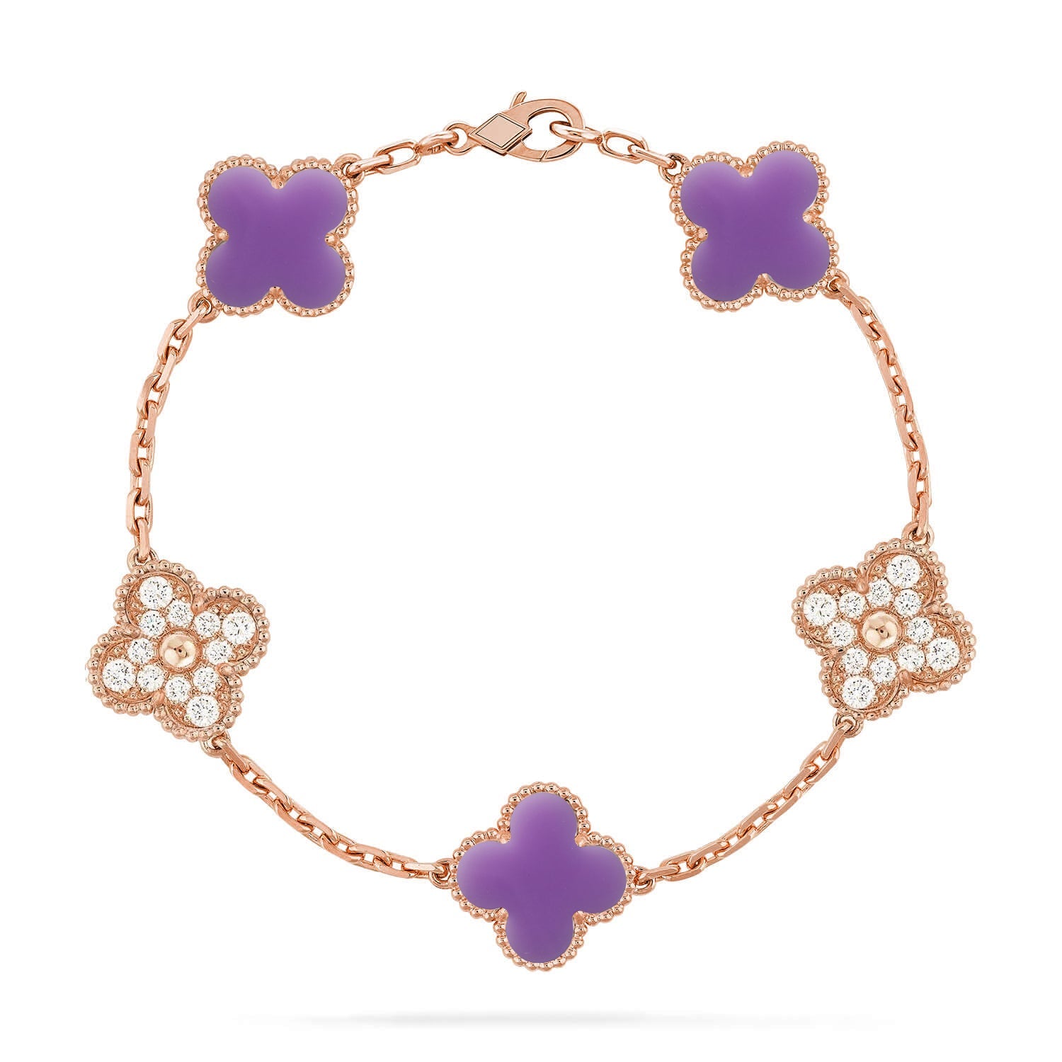[Glow Jewelry]CLOVER 5 MOTIF LIGHT PURPLE BRACELET COLLECTION