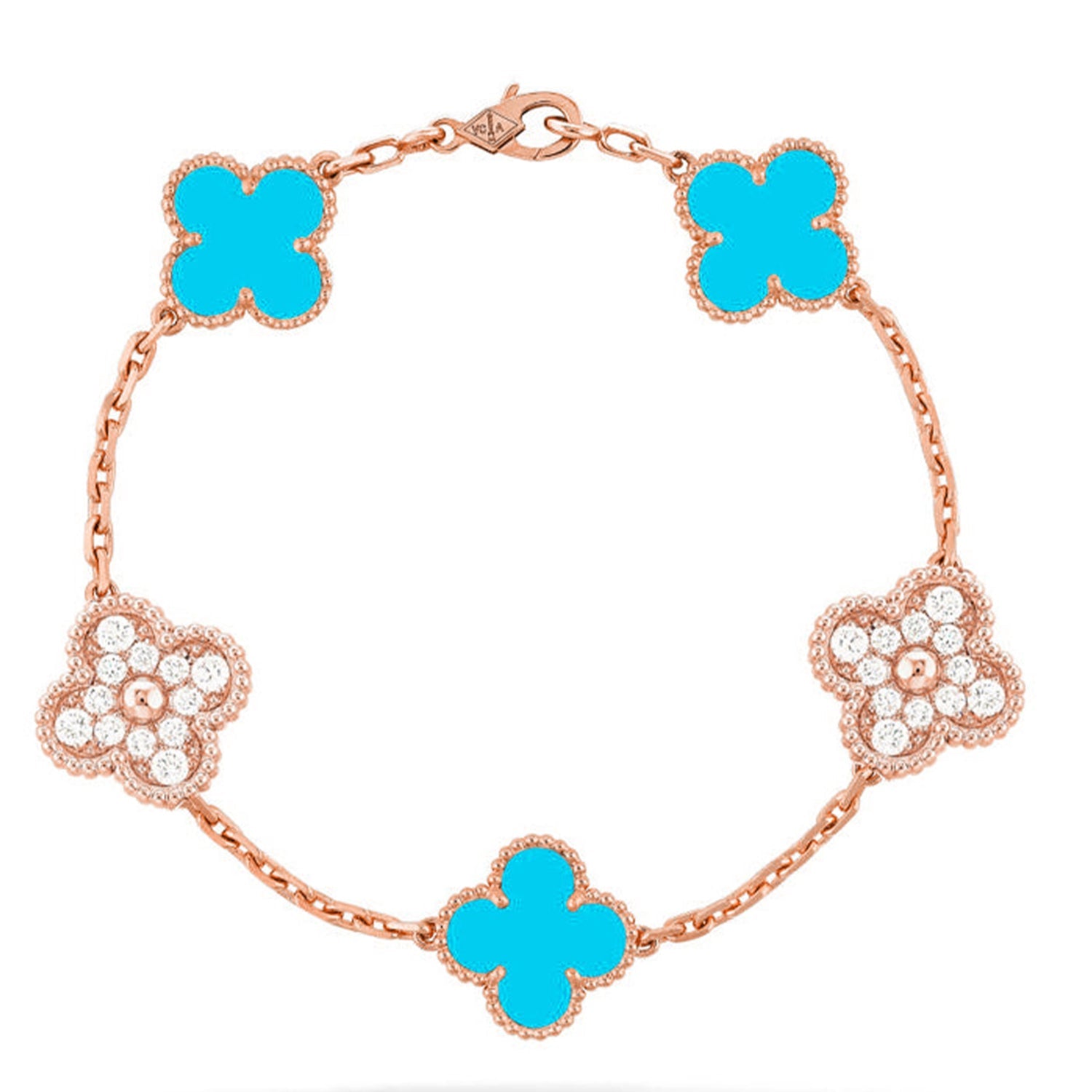 [Glow Jewelry] CLOVER 5 MOTIF TURQUOISE BRACELET COLLECTION