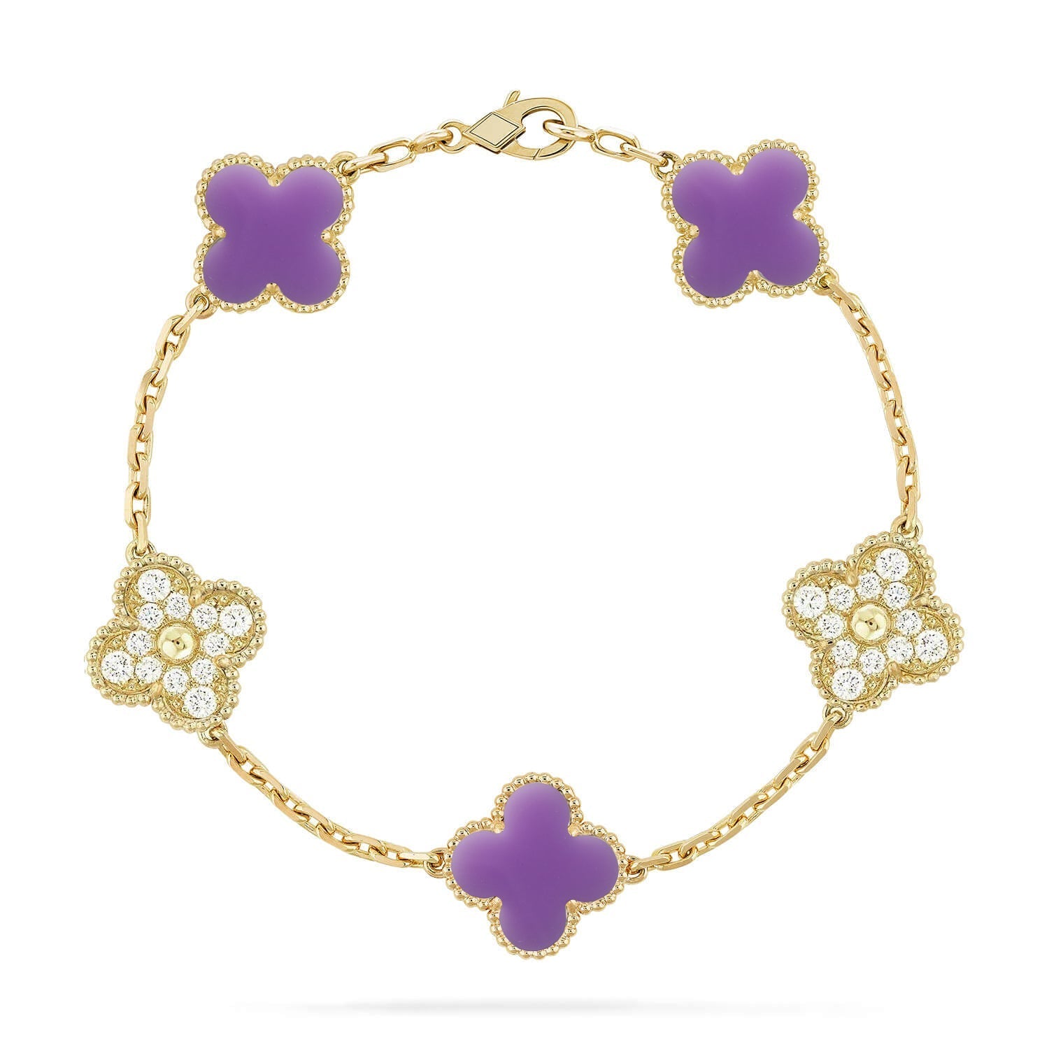 [Glow]New CLOVER 5 MOTIF LIGHT PURPLE BRACELET COLLECTION