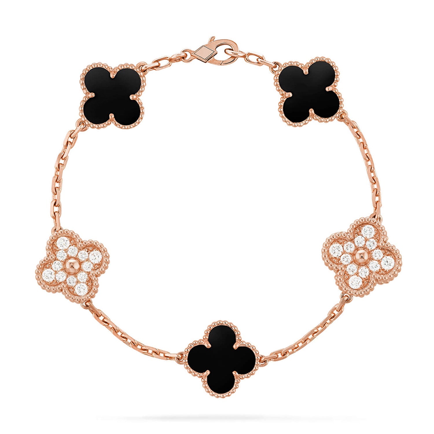 [Glow Jewelry] CLOVER 5 MOTIF ONYXS BRACELET COLLECTION