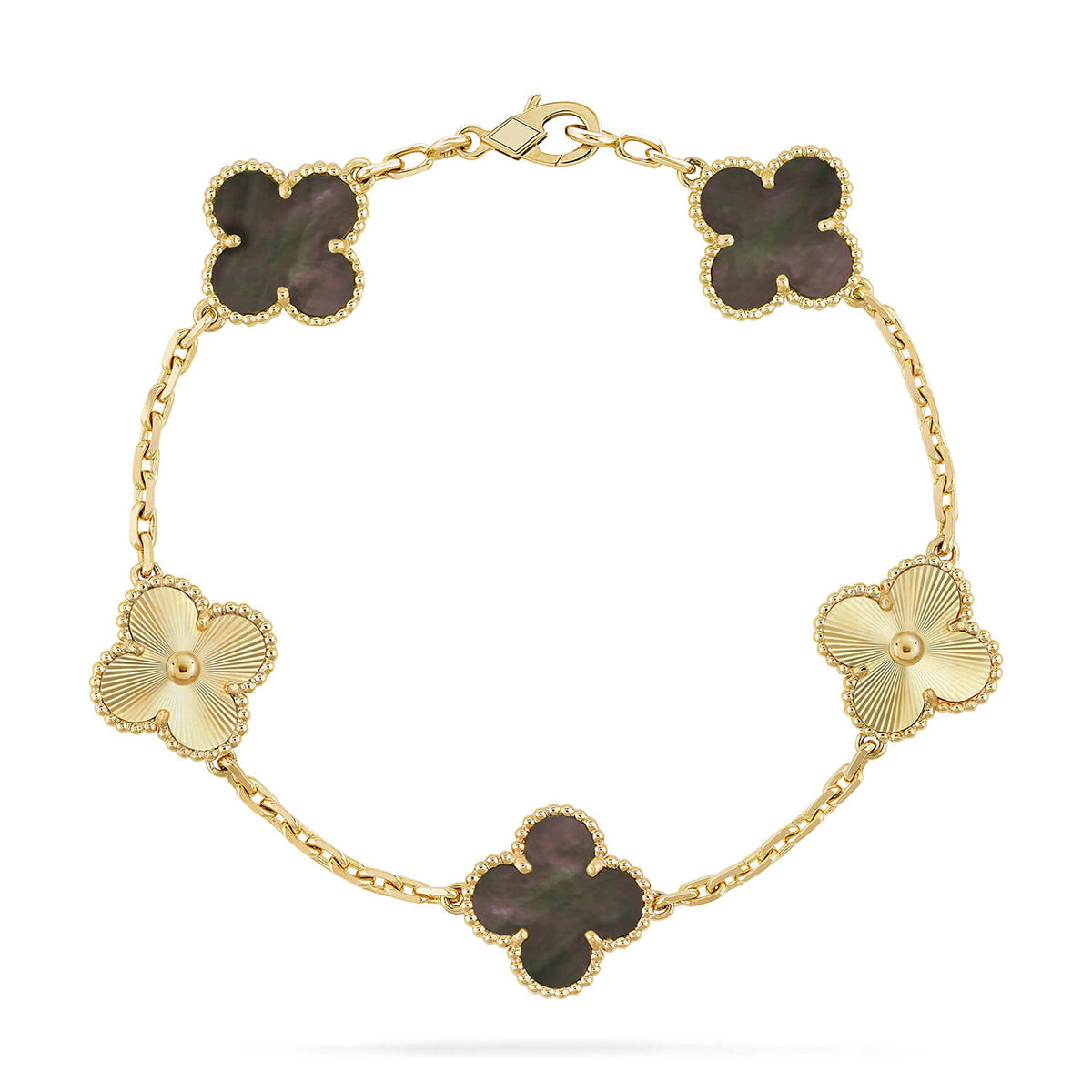 [Glow]New  CLOVER 5 MOTIF GRAY MOP BRACELET COLLECTION