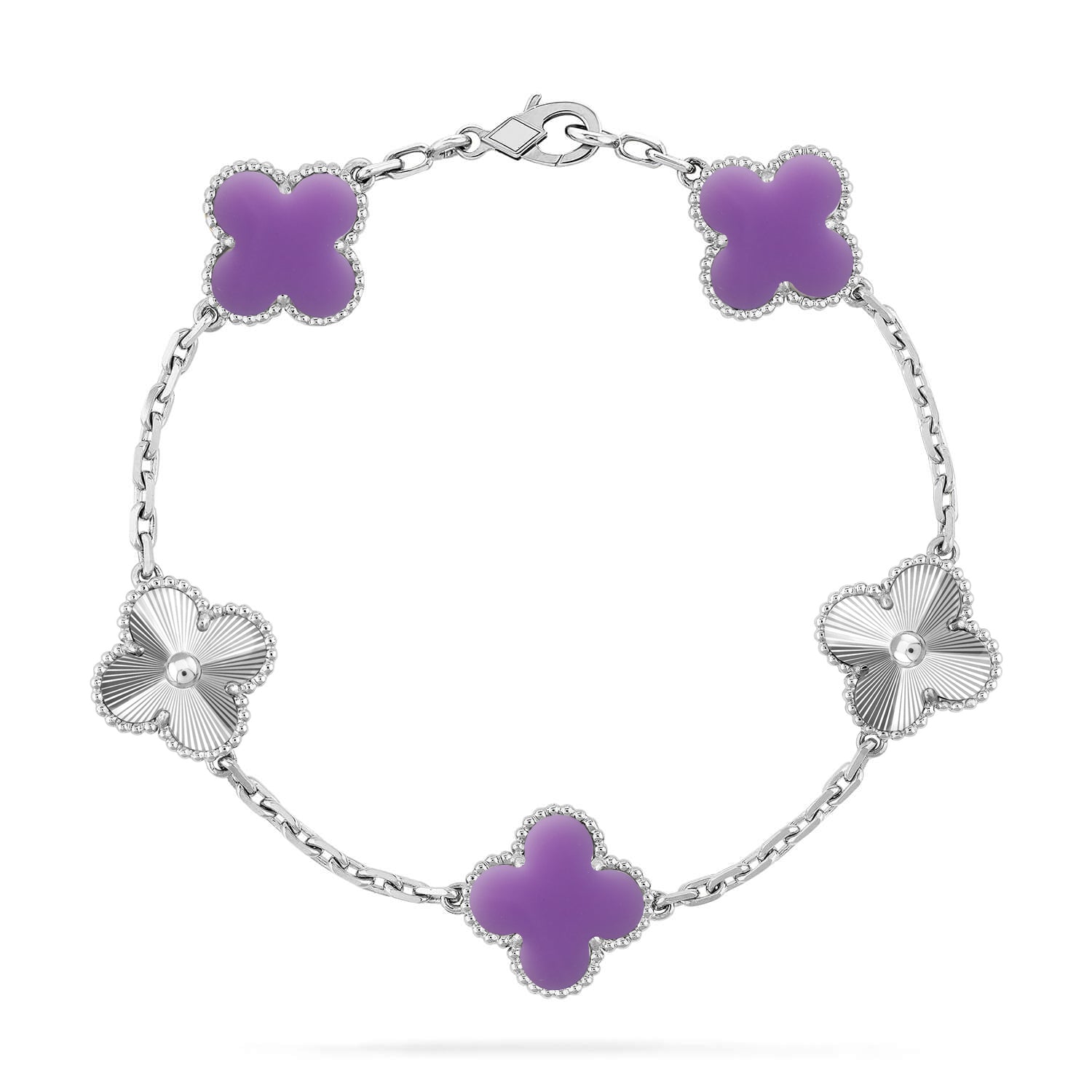 [Glow]New CLOVER 5 MOTIF LIGHT PURPLE BRACELET COLLECTION