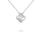 ¡®Glow¡¯CLOVER  15MM DIAMOND LASER NECKLACE SILVER