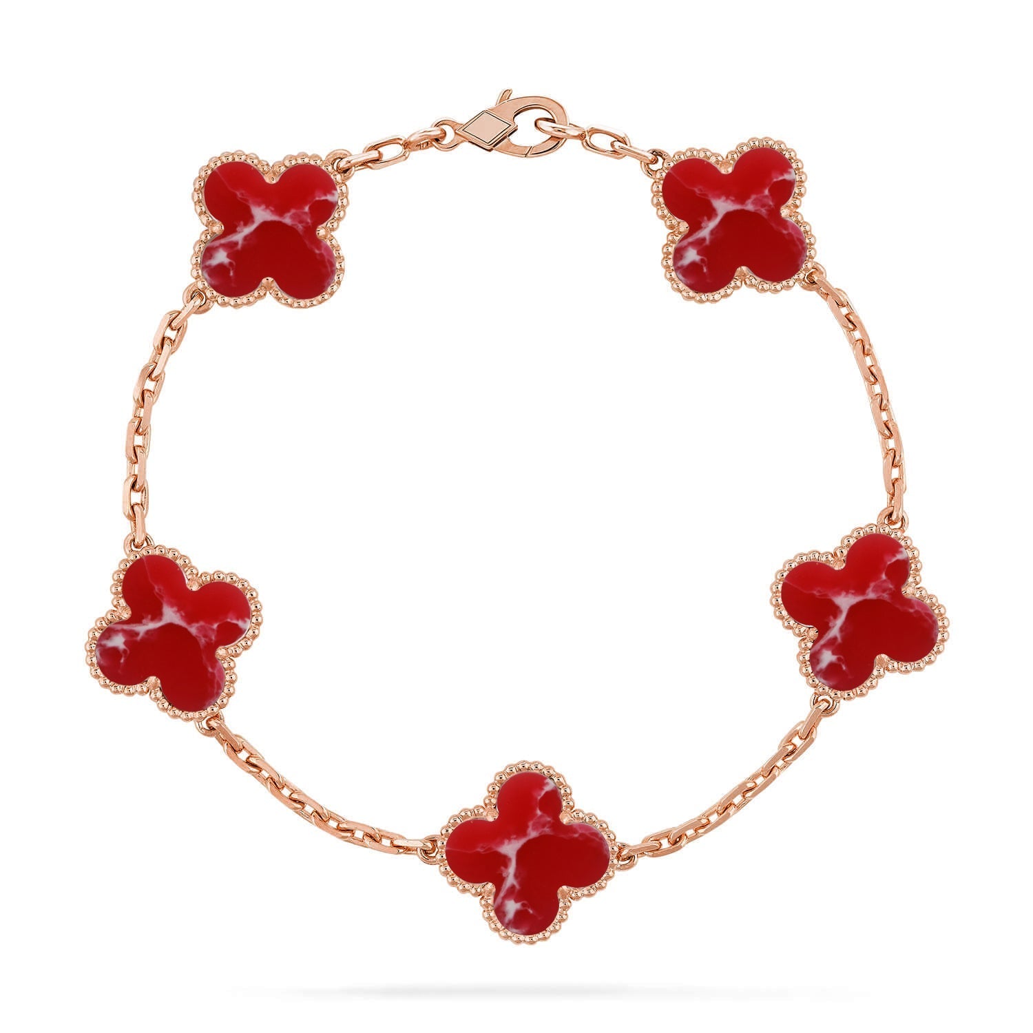 [Glow]New CLOVER 5 MOTIF RED PATTERN BRACELET COLLECTION