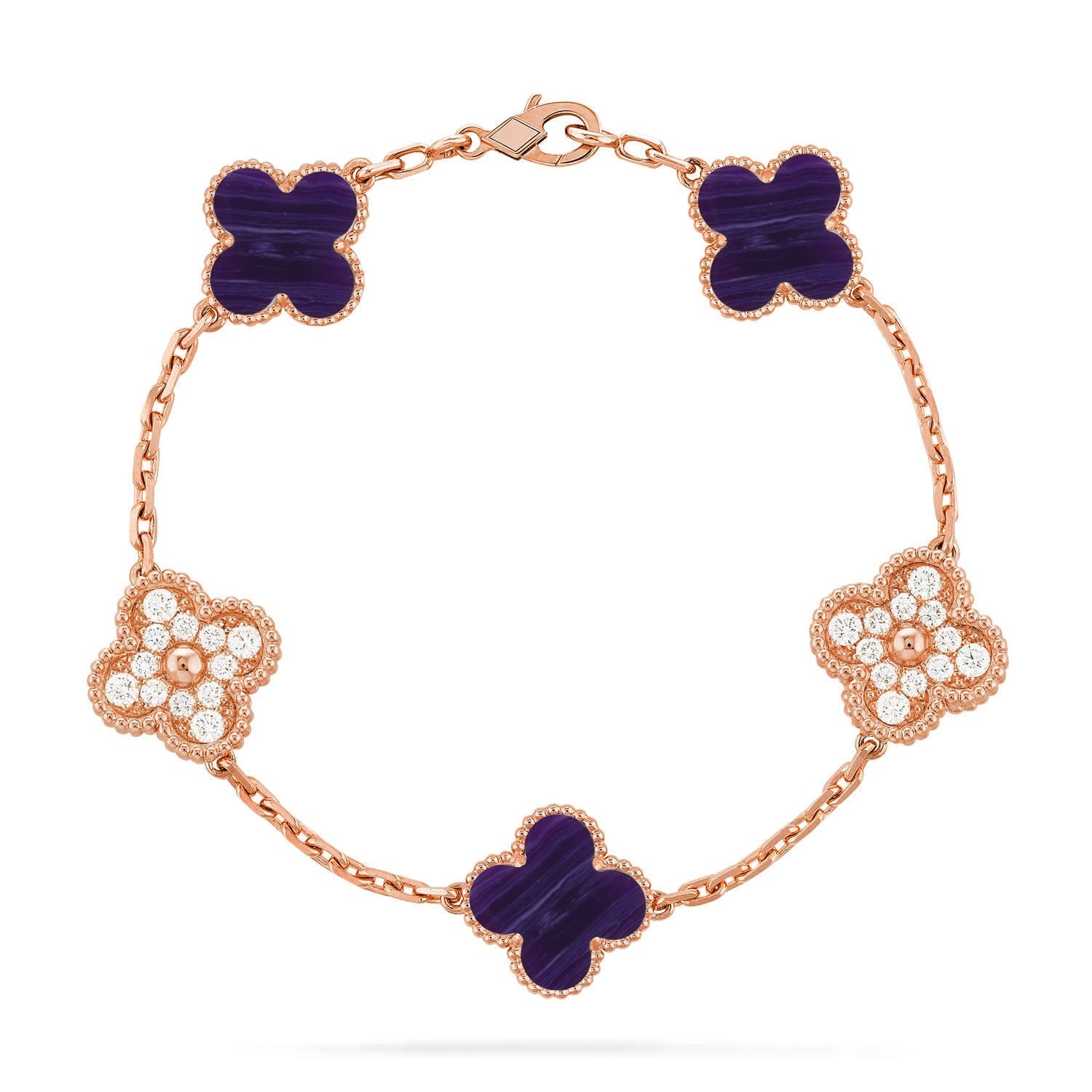 [Glow]New CLOVER 5 MOTIF PURPLE STRIPES BRACELET COLLECTION