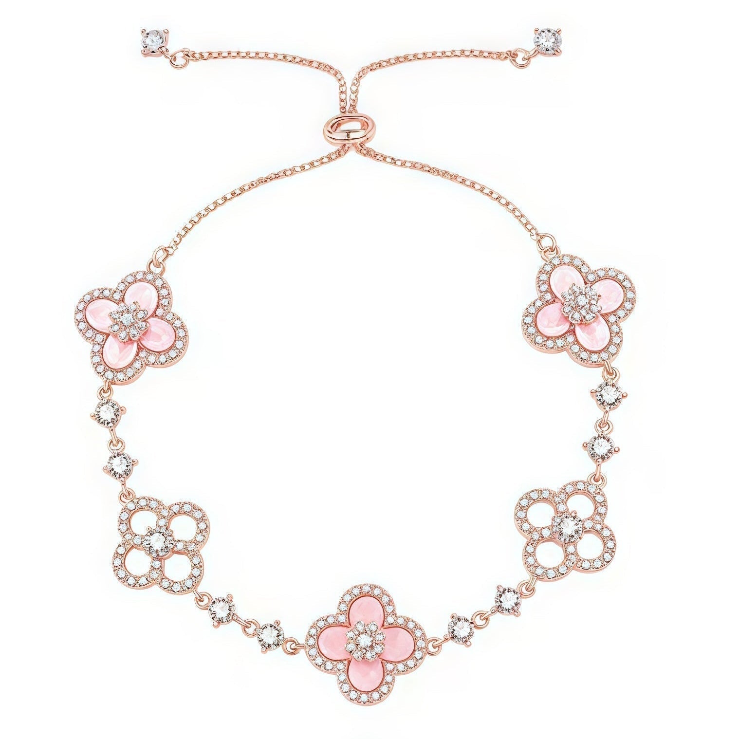 GlowCLOVER 5 MOTIF PINK BLUE RED WHITE BRACELET
