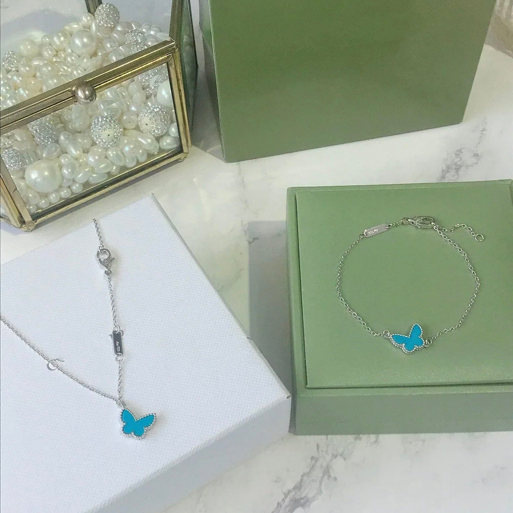 ¡®Glow¡¯BUTTERFLY TURQUOISE BUTTERFLY BRACELET SILVER