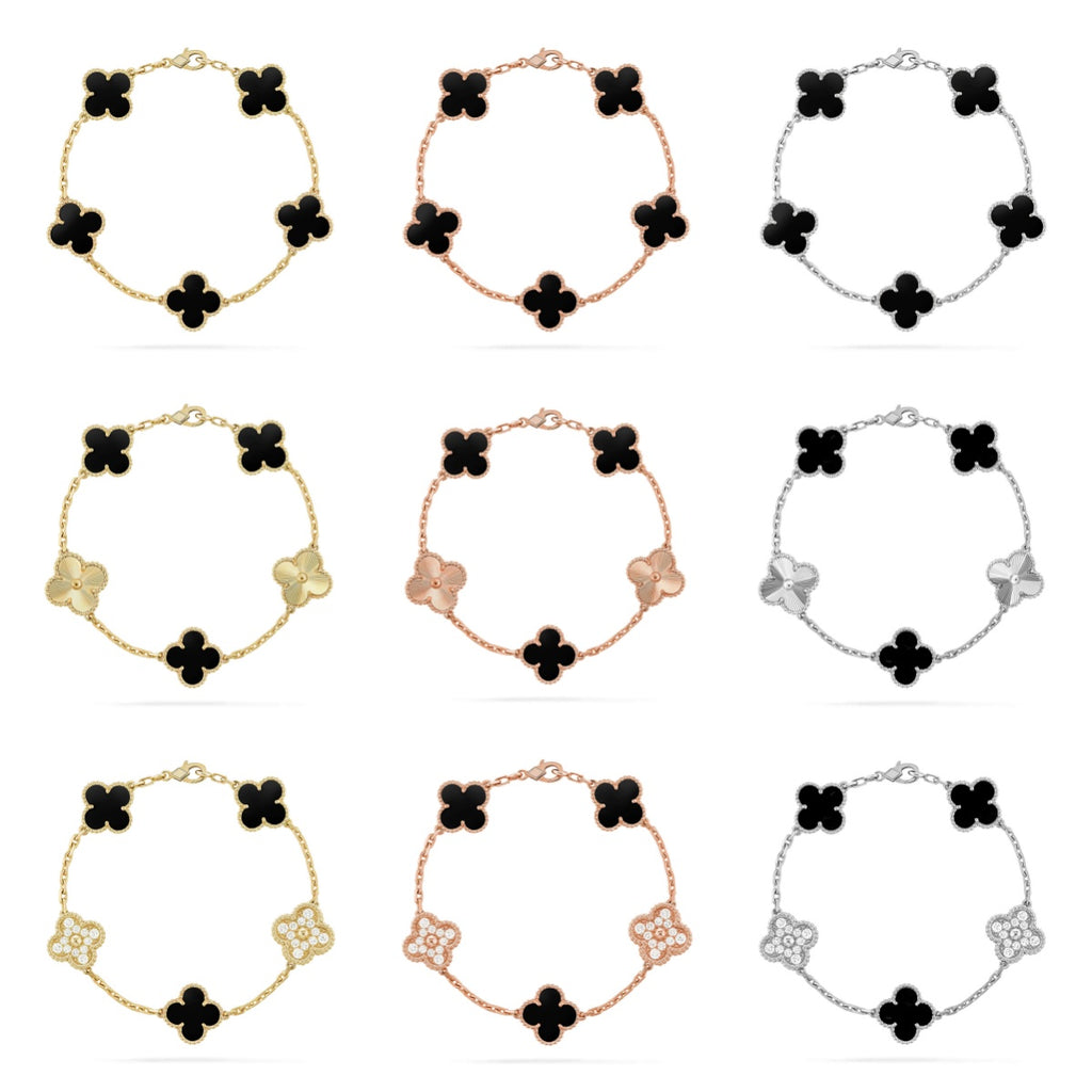 [Glow]New  CLOVER 5 MOTIF ONYXS BRACELET COLLECTION