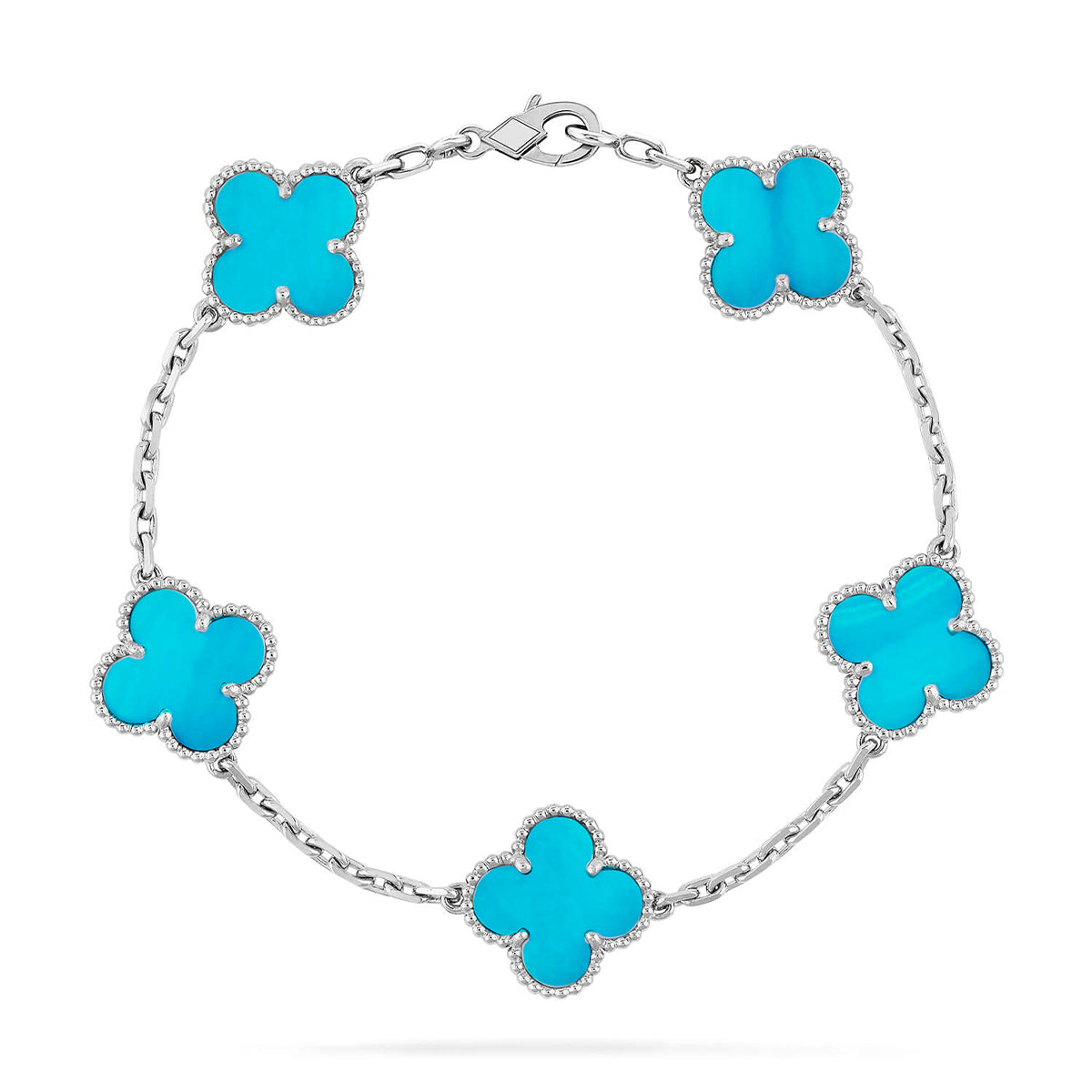[Glow Jewelry] CLOVER 5 MOTIF TURQUOISE BRACELET COLLECTION