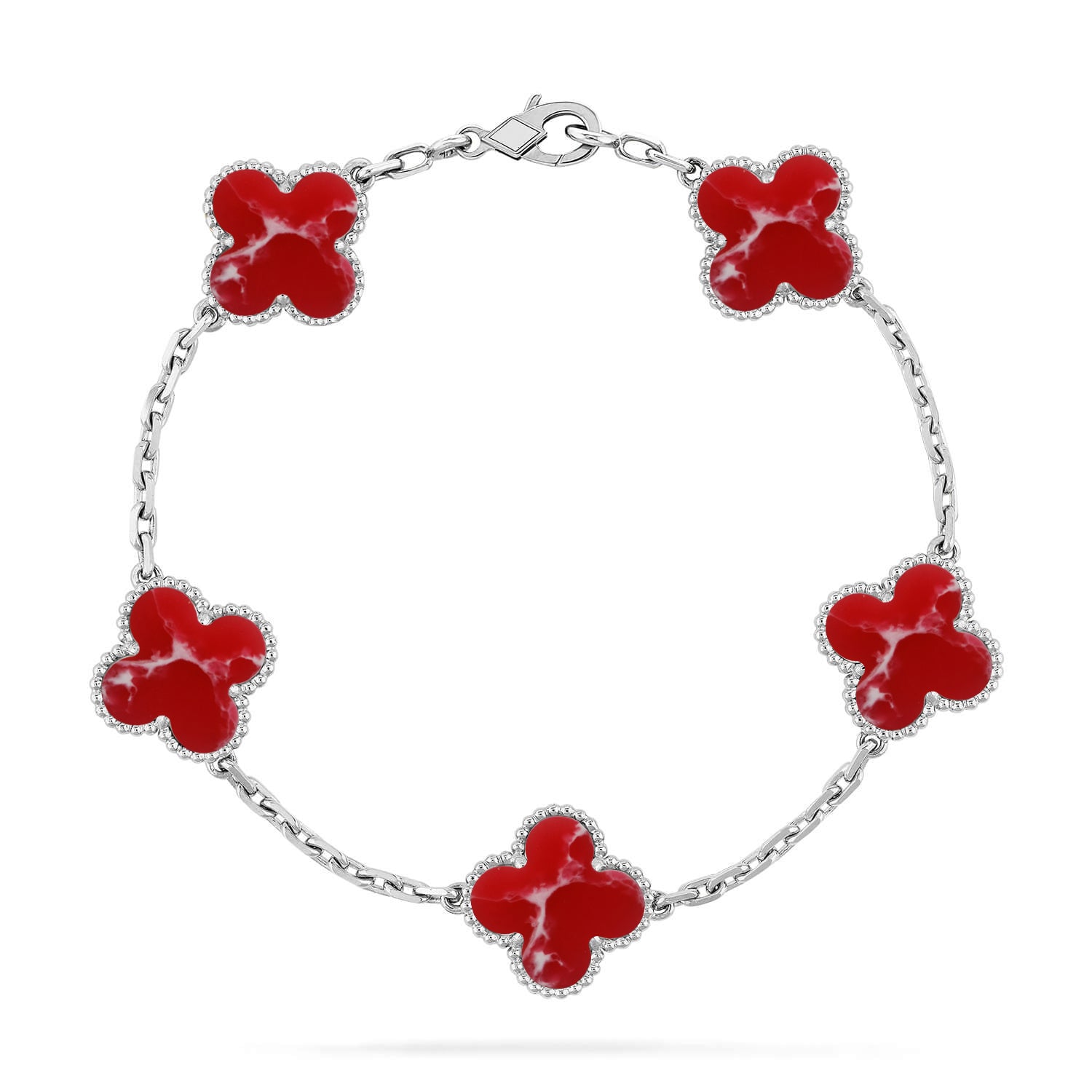 [Glow Jewelry]CLOVER 5 MOTIF RED PATTERN BRACELET COLLECTION