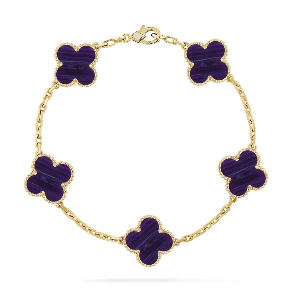 [Glow]New CLOVER 5 MOTIF PURPLE STRIPES BRACELET COLLECTION