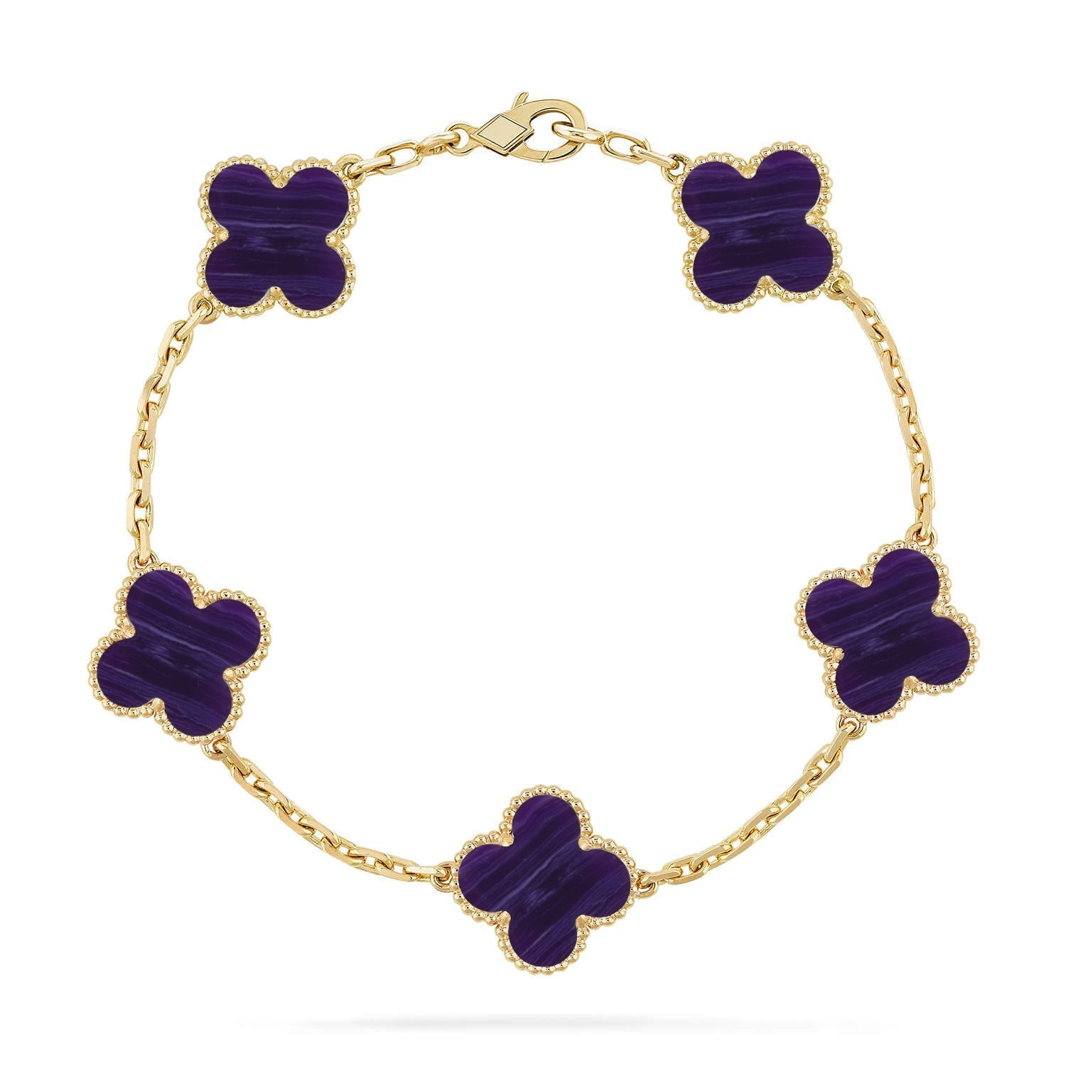[Glow]New CLOVER 5 MOTIF PURPLE STRIPES BRACELET COLLECTION