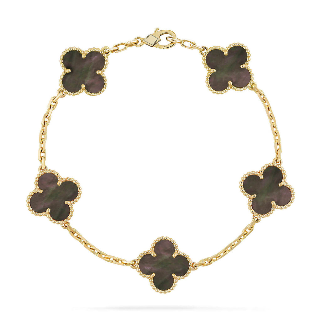 [Glow]New  CLOVER 5 MOTIF GRAY MOP BRACELET COLLECTION