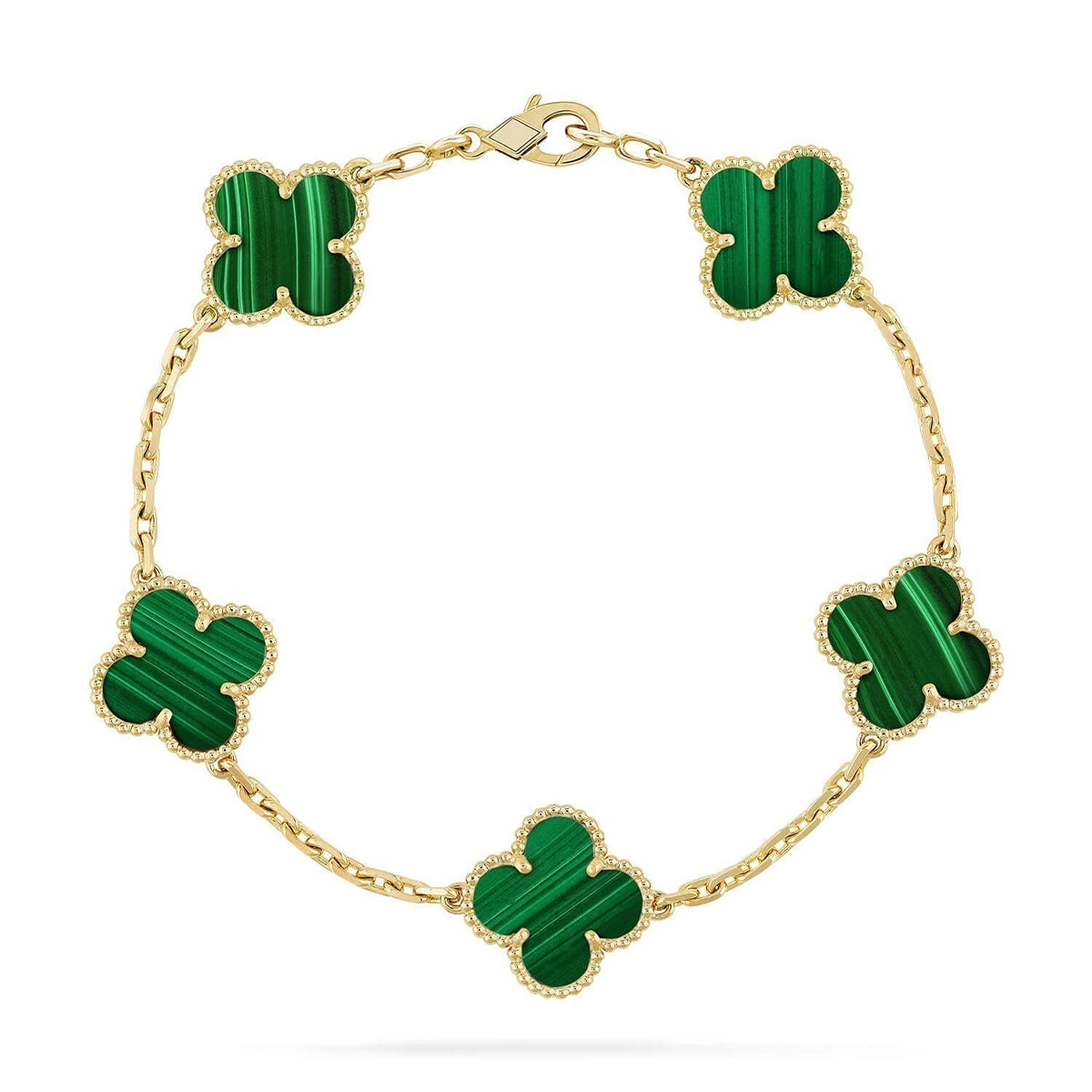 [Glow]New  CLOVER 5 MOTIF MALACHITE BRACELET COLLECTION