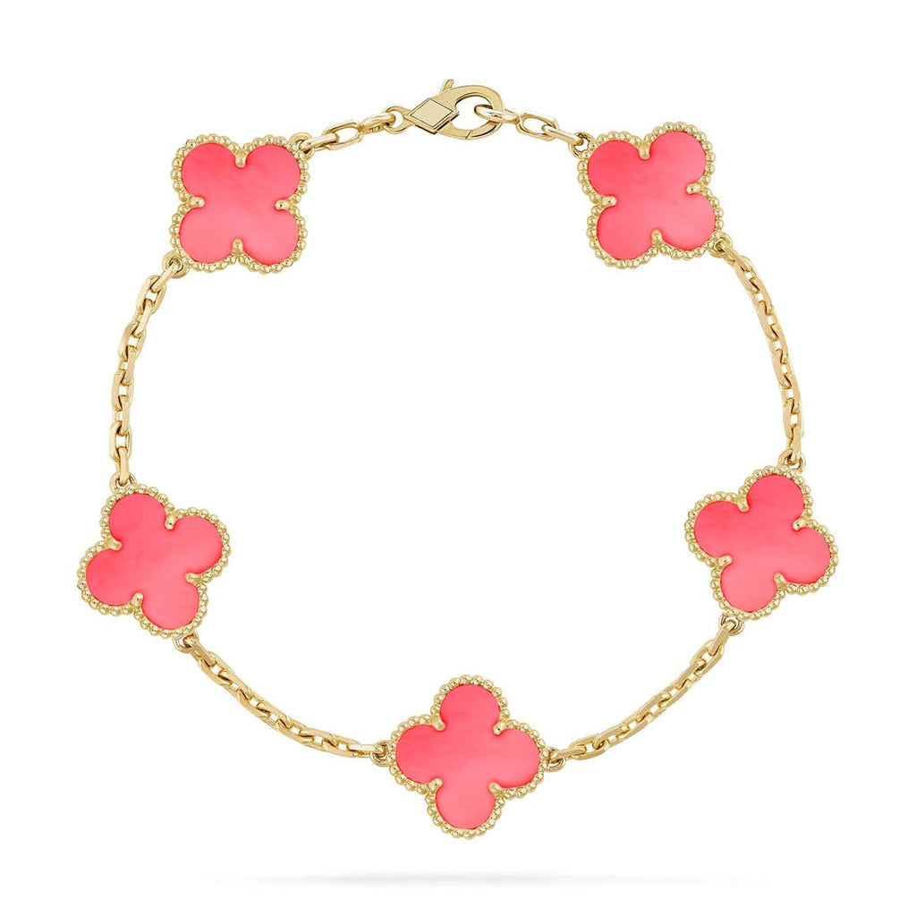 [Glow]New  CLOVER 5 MOTIFS  PINK MOP BRACELET COLLECTION