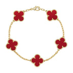 [Glow]New  CLOVER 5 MOTIF RED CORNELIAN BRACELET COLLECTION