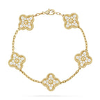 [Glow]New  CLOVER 5 MOTIF FULL DIAMOND BRACELET COLLECTION