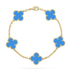 [Glow Jewelry] CLOVER 5 MOTIF BLUE AGATE BRACELET COLLECTION