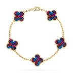[Glow]New CLOVER 5 MOTIF COLOR GEMSTONES BRACELET COLLECTION