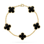 [Glow Jewelry] CLOVER 5 MOTIF ONYXS BRACELET COLLECTION