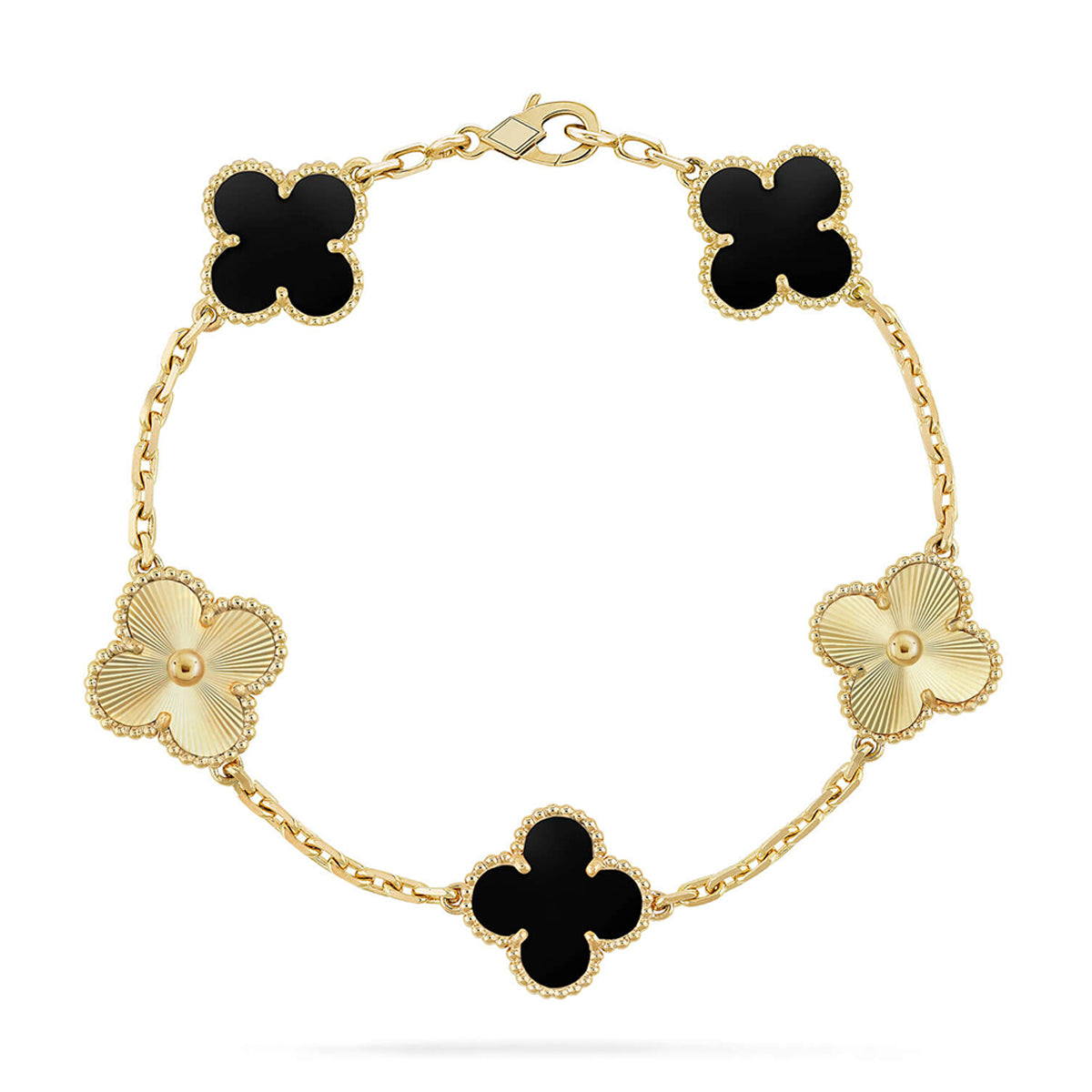 [Glow]New  CLOVER 5 MOTIF ONYXS BRACELET COLLECTION