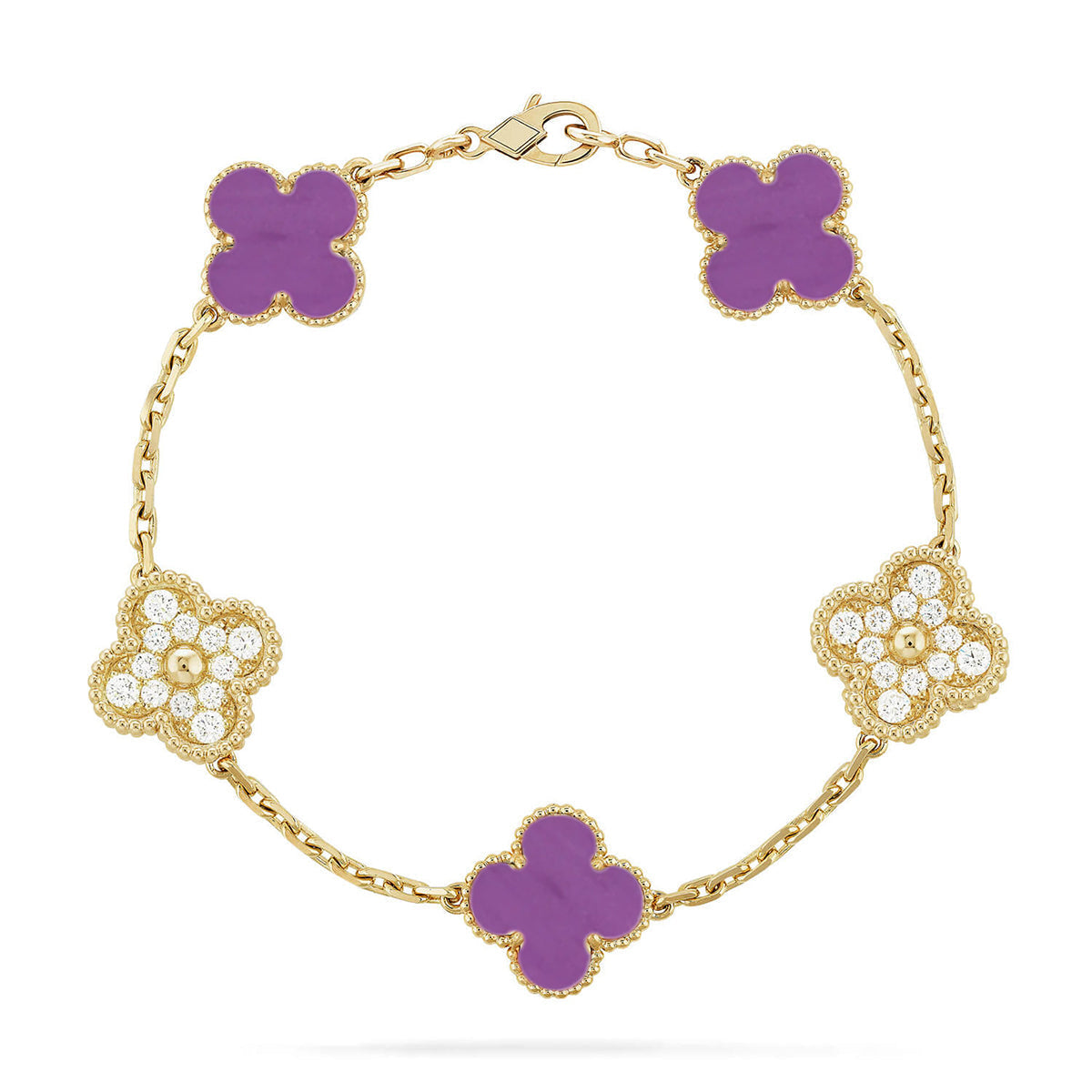 [Glow]New  CLOVER 5 MOTIF VIOLET BRACELET COLLECTION