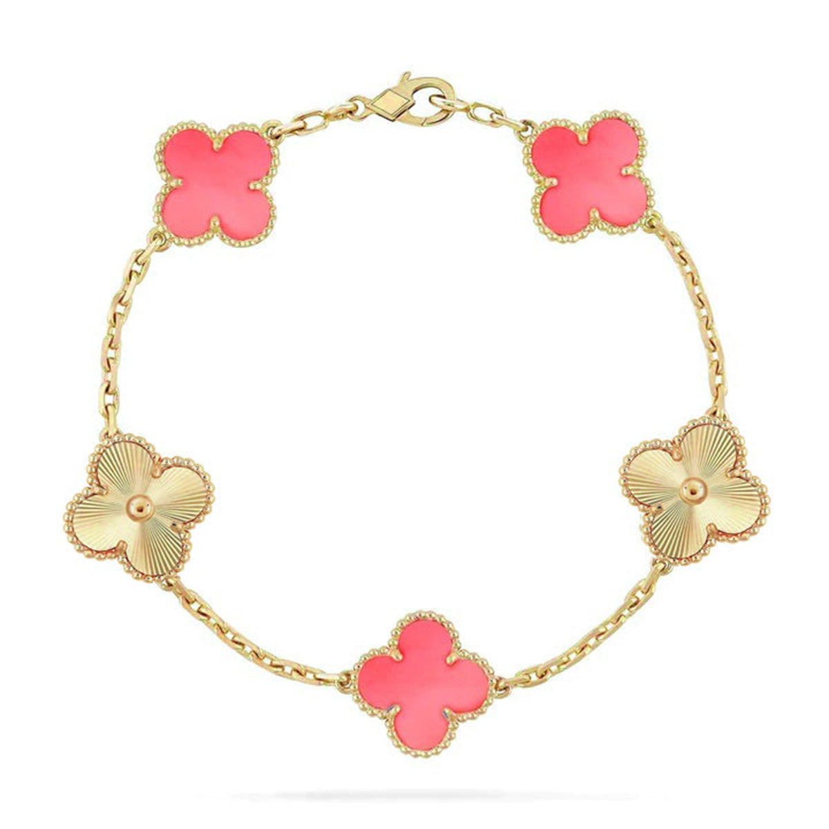 [Glow]New  CLOVER 5 MOTIFS  PINK MOP BRACELET COLLECTION