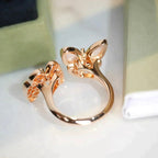 ¡®Glow¡¯TWIN BUTTERFLY DIAMOND MOP RING